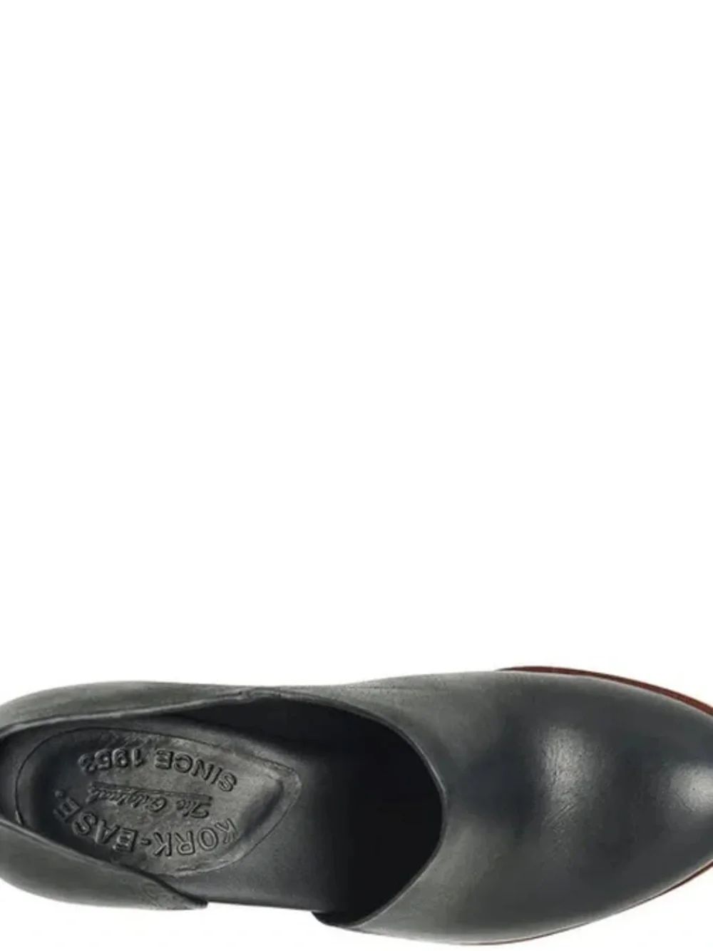 Kork-Ease Black Leather Wedge with Tan Accent